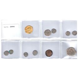 FATIMID: LOT of 1 gold, 8 silver, 1 billon, and 1 glass