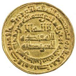 ABBASID OF YEMEN: al-Mu'tadid, 892-902, AV dinar al-mutawwaq (2.93g), San'a, AH283. EF