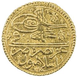 TURKEY: Ahmed III, 1703-1730, AV zeri mahbub (2.61g), Islambul, AH1115. VF