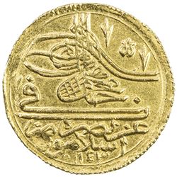 TURKEY: Mahmud I, 1730-1754, AV zeri mahbub (2.61g), Islambul, AH1143. AU