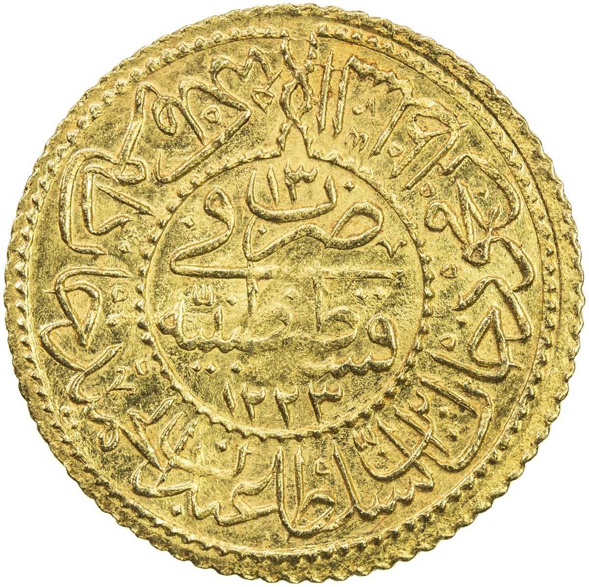 Mahmud Rumi TURKEY: Mahmud II, 1808-1839, AV rumi altin (2.41g), Kostantiniye ...