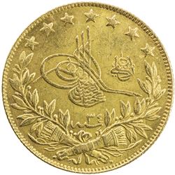 TURKEY: Abdul Hamid II, 1876-1909, AV 100 kurush, Kostantiniye, AH1293 year 34. AU