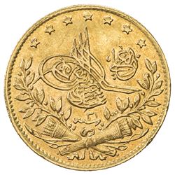 TURKEY: Abdul Hamid II, 1876-1909, AV 50 kurush, Kostantiniye, AH1293 year 31. EF