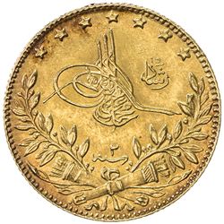 TURKEY: Mahmet V, 1909-1918, AV 50 kurush, Kostantiniye, AH1327 year 2. EF