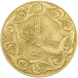 TURKEY: Mehmet V, 1909-1918, AV 100 kurush, Kostantiniye, AH1327 year 5. VF-EF