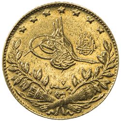 TURKEY: Mehmet V, 1909-1918, AV 50 kurush, Kostantiniye, AH1327 year 7. EF