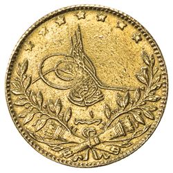 TURKEY: Mahmet VI, 1918-1924, AV 50 kurush, Kostantiniye, AH1336 year 1. EF