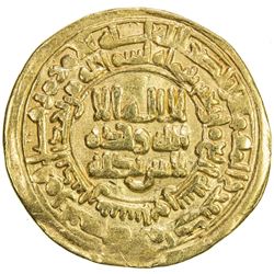 SAMANID: 'Abd al-Malik I, 954-961, AV dinar (4.23g), Nishapur, AH344. VF
