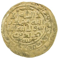 KHWARIZMSHAH: Muhammad, 1200-1220, AV dinar (3.34g) (Wakhsh), AH(6)15. VF