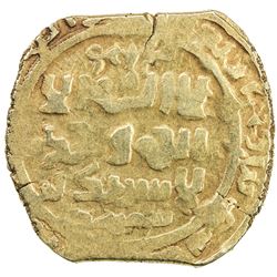 GREAT MONGOLS: Anonymous, ca. 1220s-1240s, AV dinar (5.90g), Samarqand, blundered date. VF