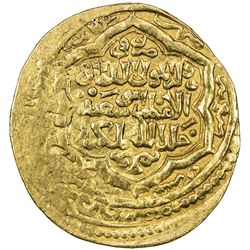 ILKHAN: Abu Sa'id, 1316-1335, AV dinar (8.33g), Sultaniya, AH718. EF