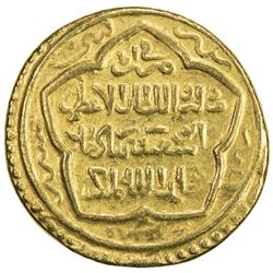 ILKHAN: Abu Sa'id, 1316-1335, AV dinar (8.57g), Isfahan, AH722. VF