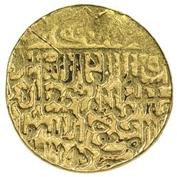 SAFAVID: Isma'il I, 1501-1524, AV ashrafi (3.52g), Dar al-Saltana (Tabriz), AH918. F-VF