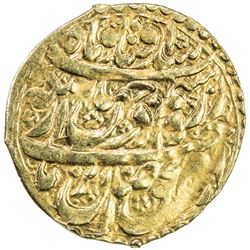 ZAND REBELS: Taqi Khan Bafqi, 1785-1787, AV 1/4 mohur (2.65g), Yazd, ND. EF