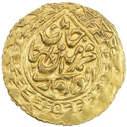 KHWAREZM: Muhammad Amin Khan, 1845-1855, AV 1/2 tilla (2.25g), Khwarizm, AH"126". EF
