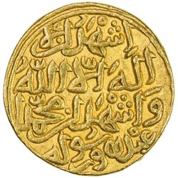 DELHI: Muhammad III b. Tughluq, 1325-1351, AV dinar (12.80g), Hadrat Delhi, AH726. EF