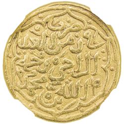 DELHI: Muhammad III b. Tughluq, 1325-1351, AV dinar (12.72g), NM, AH728. NGC AU58