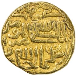 DELHI: Muhammad III b. Tughluq, 1325-1351, AV khalifat dinar (11.07g), Delhi, AH744. VF