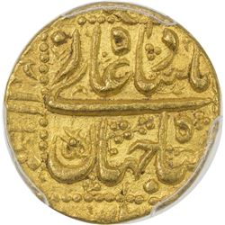 MUGHAL: Shah Jahan I, 1628-1658, AV mohur (10.92g), Burhanpur, AH1050. PCGS MS63