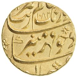 MUGHAL: Aurangzeb, 1658-1707, AV mohur (11.01g), AH1082. UNC