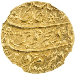 MUGHAL: Farrukhsiyar, 1713-1719, AV mohur, Akbarabad, AH1126 year 3. NGC MS66