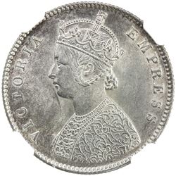 BRITISH INDIA: Victoria, Empress, 1876-1901, AR ½ rupee, 1887-C, KM-491, NGC graded MS62