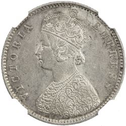 BRITISH INDIA: Victoria, Empress, 1876-1901, AR 1/2 rupee, 1897/4-B. NGC AU58