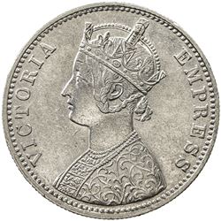 BRITISH INDIA: Victoria, Empress, 1876-1901, AR rupee, 1897(c). EF