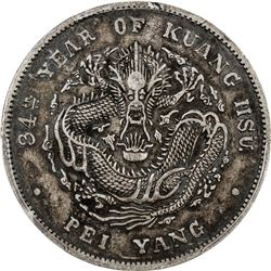 CHIHLI: Kuang Hsu, 1875-1908, AR dollar, year 34 (1908). PCGS EF