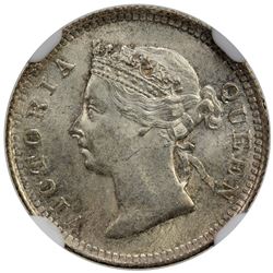 HONG KONG: Victoria, 1842-1901, AR 5 cents, 1899. NGC MS64