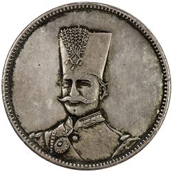 IRAN: Nasir al-Din Shah, 1848-1896, AR 5 krans, Tehran, AH1313. EF-AU