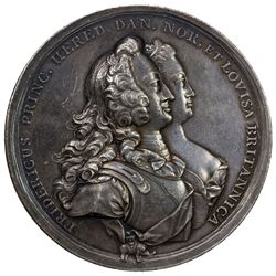 DENMARK: Christian VI, 1730-1746, AR medal (83.34g), 1745. EF