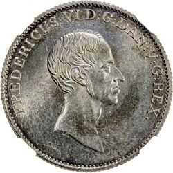 DENMARK: Frederik VI, 1808-1839, AR speciedaler, 1839. NGC MS63