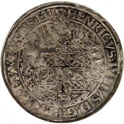 BRUNSWICK-WOLFENBUTTEL: Heinrich Julius, 1589-1613, AR thaler, Goslar, 1607. NGC AU55