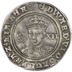 ENGLAND: Edward VI, 1547-1553, AR shilling, London, ND (1551-1553). VF