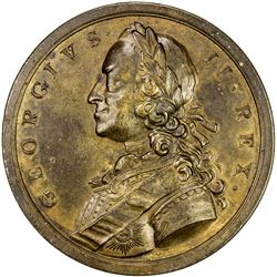 GREAT BRITAIN: George II, 1727-1760, AE medal (34.42g), 1758. EF