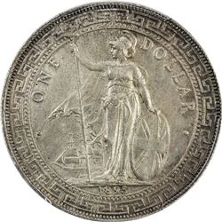 GREAT BRITAIN: Victoria, 1837-1901, AR trade dollar, 1895-B. PCGS AU