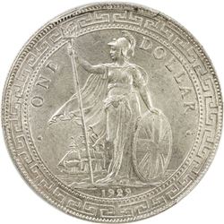 GREAT BRITAIN: George V, 1910-1936, AR trade dollar, 1929/1-B. PCGS MS63