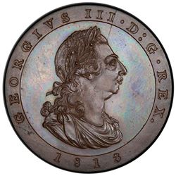 ISLE OF MAN: George III, 1760-1820, AE penny, 1813. PCGS PF65