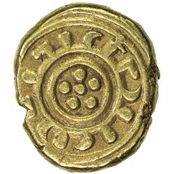 SICILY: Frederick II of Hohenstaufen, 1197-1250, AV tari (2.61g), Messina. VF