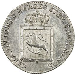 NORWAY: Carl XIV Johan, 1818-1844, AR 24 skilling, 1819. EF