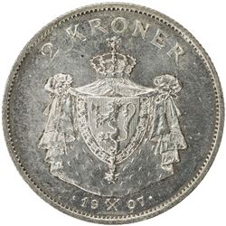 NORWAY: Haakon VII, 1905-1957, AR 2 kroner, 1907. UNC