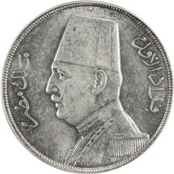 EGYPT: Fuad I, as King, 1922-1936, AR 20 qirsh, 1933/AH1352. PCGS MS64