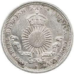 MOMBASA: Victoria, 1888-1896, AR 1/4 rupee (4 annas), 1890-H. AU