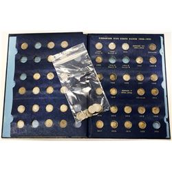 CANADA: LOT of 57 silver 5 cent coins, retail value $500