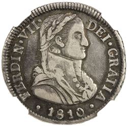 CHILE: Fernando VII, 1808-1817, AR 2 reales, 1810-So. NGC EF45