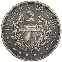 CUBA: Republic, AR souvenir peso, 1897. VF