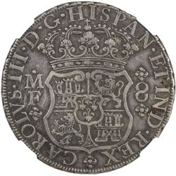 MEXICO: Carlos III, 1759-1788, AR 8 reales, 1768/7-Mo. NGC EF40