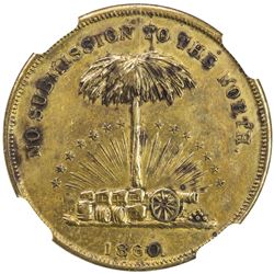 UNITED STATES: brass token, 1860. AU
