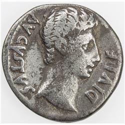 ROMAN EMPIRE: Augustus, 27 BC - 14 AD, AR denarius (3.55g), Lugdunum. F-VF